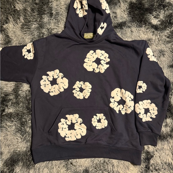 Navy Blue Graphic Hoodie - Picture 1 of 2